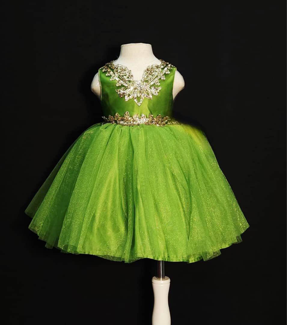 Green Floral Ball Dress